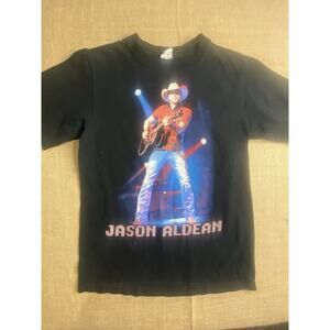Jason Aldean Live 2010 Small Concert Tour T-Shirt Black Country S Guitar Nice!